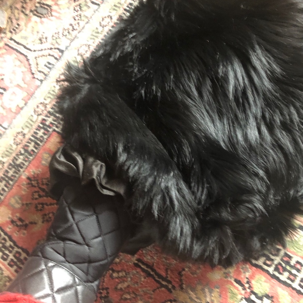 Authentic Black Long Fur Muff - image 2